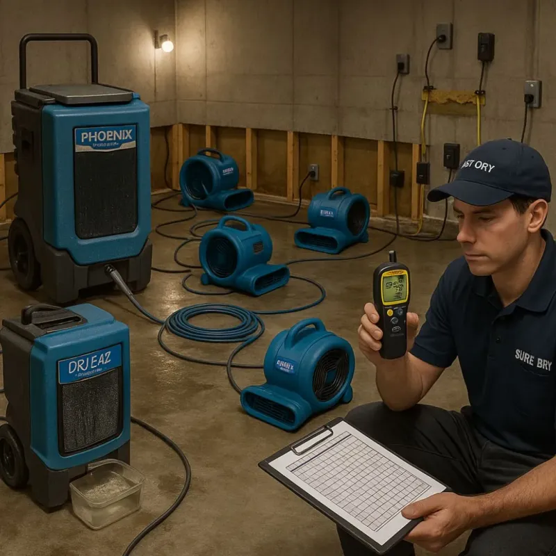 Structural Drying and Dehumidification process in North Little Rock, AR